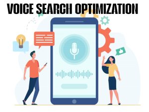in this image is an illustration representing voice search technology and its interaction with users. voice search, google search optimization, Optimize for voice search, voice assistant, ai voice assistant